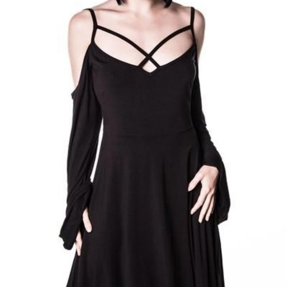 Killstar Dresses & Skirts - Killstar Séance Angel Sleeve Skater Dress - L
